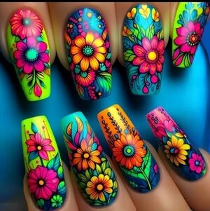 🔥3/$21 Vibrant Floral Press On False Nail Set